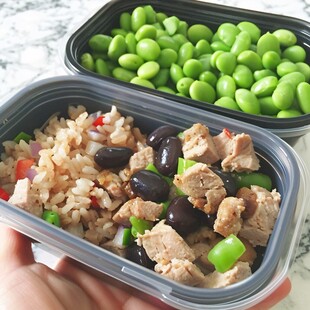 瘦肉豌豆套餐饭