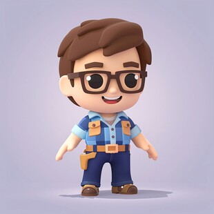 卡通开心工匠头像