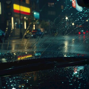 雨夜行人与车辆