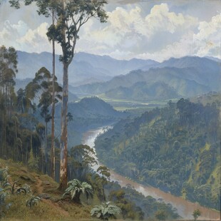 山川河流油画