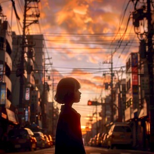 日本动漫风格晚霞