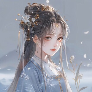 古风美女头像插画封面