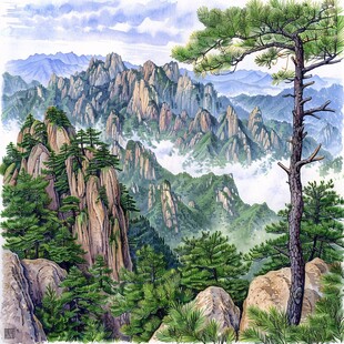 松石风景画