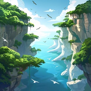 风景区插画