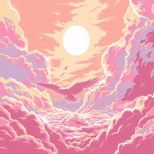 粉色奇幻超现实景观