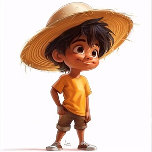 卡通草帽小哥