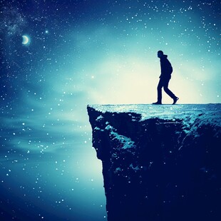 悬空男人超现实虚空间