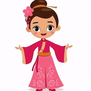 穿汉服卡通女孩
