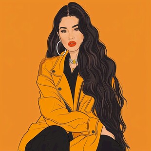 高级感女插画