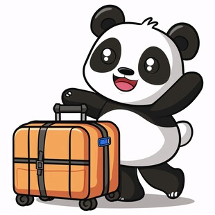熊猫旅游卡通