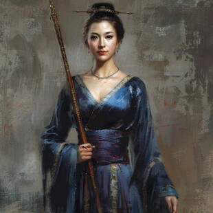 美女人物油画