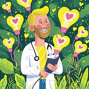 卡通开心老医师头像