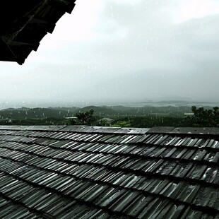 雨中屋顶