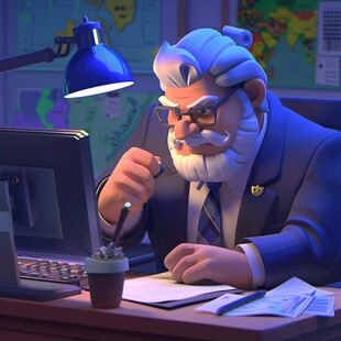 卡通老教授头像