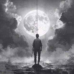 男人背影超现实虚空间