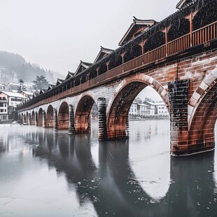 古镇初雪