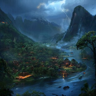 古风山水场景