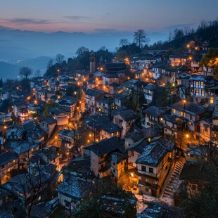 篁岭古村夜景