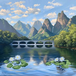 插画山水风景