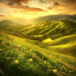 梦幻中国美田园风景