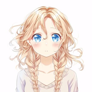 长发少女圆眼