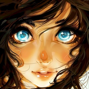 眼睛受伤的女孩手绘