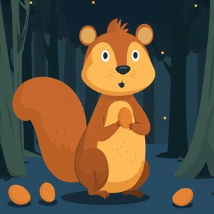 卡通动物松鼠插画