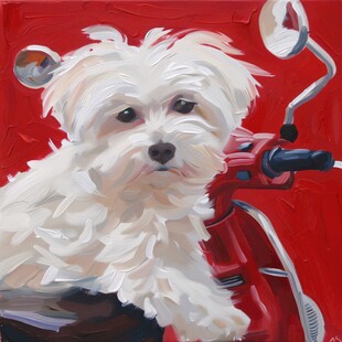 漂亮的狗狗油画