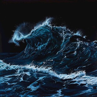 工笔手绘海浪