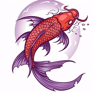 卡通写实红鲤鱼