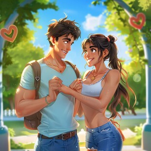 插画情侣