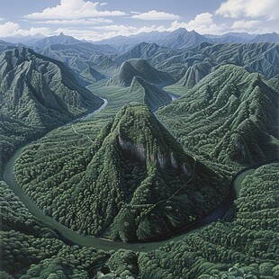 山川立体画