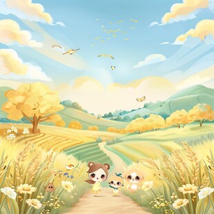 24节气麦田稻田中秋