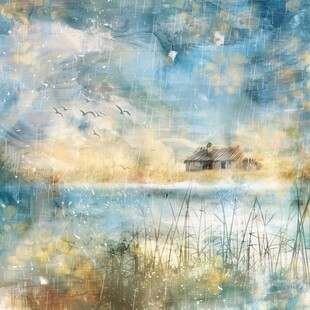 烟雨插画