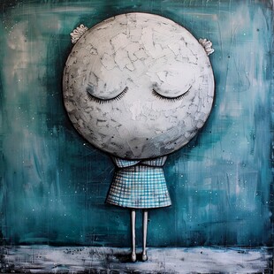 卡通人物现代油画