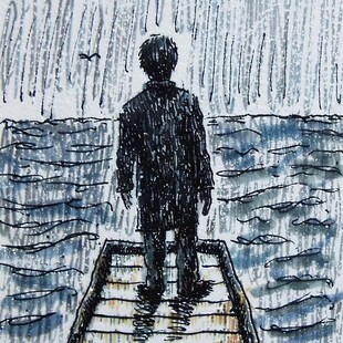 离别的车站绘画