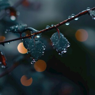 金银藤上秋雨珠