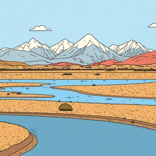 青藏高原插画