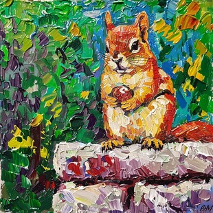 松鼠油画
