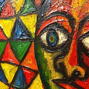 彩色玻璃马赛克肖像