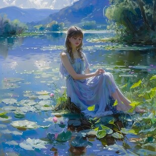 唯美人物油画