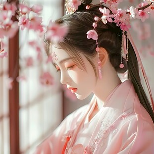 粉色汉服女子