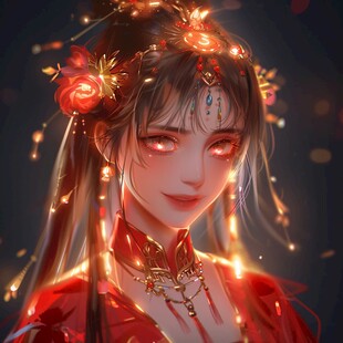 红衣少女设计古风