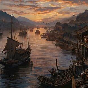 吴越国外贸易场景