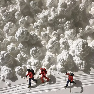 雪雕采伐工人