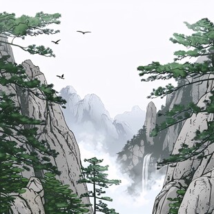 嵩山插画