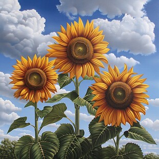 高清手绘太阳花向日葵