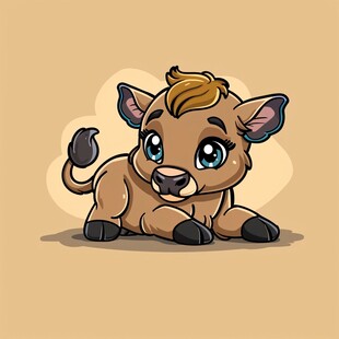 卡通小黄牛形象