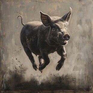 油画猪