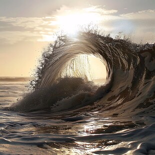 海浪浪花日出日落